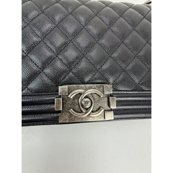 Chanel Caviar Quilted Medium Black Boy Flap Shoulder Bag - Picture 16 of 16